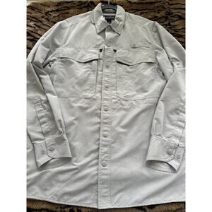 Alaskan Hardgear Shirt Mens Medium Grey Nylon Fishing Hiking Outdoors Pockets